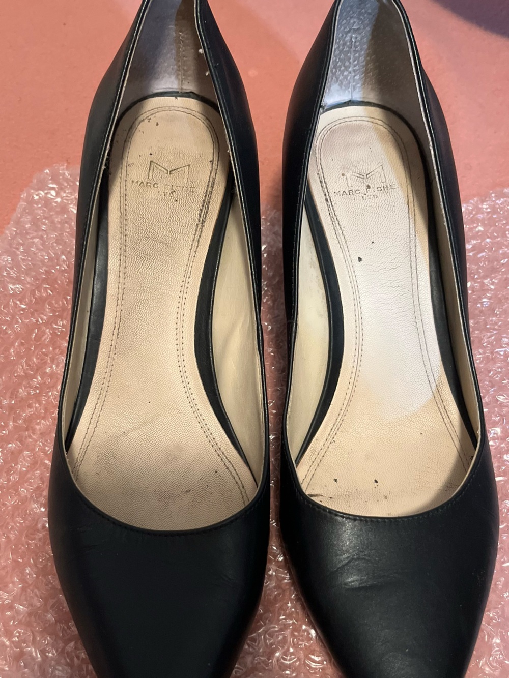Marc Fisher Shoes Black Chunky Three Inch Heels Pointed Toe